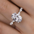Stylishwe  3.5カラット イエローゴールド オーバルカット クリア婚約指輪