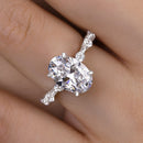 Stylishwe 4.0 Carat Two Tone Yellow Gold Oval Cut Engagement Ring 