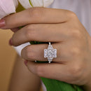 Stylishwe  6.5カラット豪華 ホワイトゴールド ラディアントカット  婚約指輪