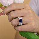 Stylishwe  3.0カラット  ホワイトゴールド ハートカット サファイア婚約指輪