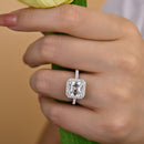 Stylishwe 3.0カラット アッシャーカット  ホワイトゴールド婚約指輪