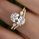 Stylishwe  4.0カラット オーバルカット スターリングシルバー 指輪セット