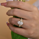 Stylishwe  4.0カラット オーバルカット スターリングシルバー 指輪セット