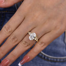 Stylishwe  4.0カラット オーバルカット スターリングシルバー 指輪セット