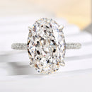 Stylishwe  7.0カラット 豪華 ホワイトゴールド オーバルカット 婚約指輪