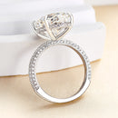 Stylishwe  7.0カラット 豪華 ホワイトゴールド オーバルカット 婚約指輪