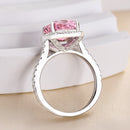 Stylishwe  3.0カラット ラディアントカット ピンクサファイア レディース 婚約指輪