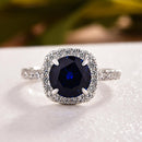 Stylishwe 2.0 Carat Round Cut Blue Sapphire 4 Prong Engagement Ring 