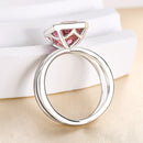 Stylishwe  4.5カラット ホワイトゴールド エメラルドカット パパラチア婚約指輪