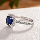 Stylishwe 2.0 Carat Round Cut Blue Sapphire 4 Prong Engagement Ring 
