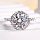 Stylishwe  3.0カラット ホワイトゴールドラウンドカット 婚約指輪