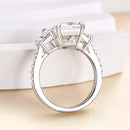 Stylishwe  6.5カラット豪華 ホワイトゴールド ラディアントカット  婚約指輪