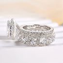 Stylishwe  4.0カラット ホワイトゴールド クッションカット指輪セット