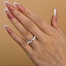 Stylishwe 4.0カラット ホワイトゴールド ペアカット エタニティリング