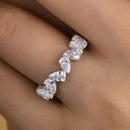 Stylishwe 4.0カラット ホワイトゴールド ペアカット エタニティリング