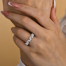 Stylishwe 4.0カラット ホワイトゴールド ペアカット エタニティリング