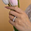 Stylishwe 4.0カラット ホワイトゴールド ペアカット エタニティリング