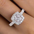 Stylishwe  2.5カラット ホワイトゴールド クッションカット 婚約指輪