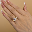 Stylishwe  2.8カラット オーバルカット スターリングシルバー 指輪セット