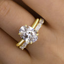 Stylishwe  2.8カラット オーバルカット スターリングシルバー 指輪セット