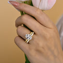 Stylishwe  2.8カラット オーバルカット スターリングシルバー 指輪セット