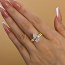 Stylishwe  3.5カラット  イエローゴールド ペアカット 指輪セット