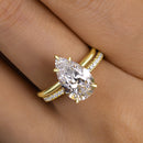 Stylishwe  3.5カラット  イエローゴールド ペアカット 指輪セット