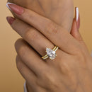 Stylishwe  3.5カラット  イエローゴールド ペアカット 指輪セット