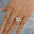 Stylishwe  2.8カラット オーバルカット スターリングシルバー 指輪セット