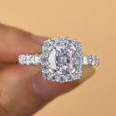 Stylishwe  2.5カラット ホワイトゴールド クッションカット 婚約指輪