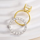 Stylishwe  3.5カラット 可愛くて上品 イエローゴールド クッションカット 指輪セット