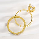 Stylishwe  3.5カラット  イエローゴールド ペアカット 指輪セット