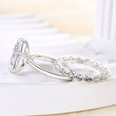 Stylishwe  2.8カラットエレガント  ホワイトゴールド ペアカット指輪セット