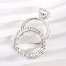 Stylishwe  2.8カラットエレガント  ホワイトゴールド ペアカット指輪セット