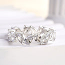 Stylishwe 4.0カラット ホワイトゴールド ペアカット エタニティリング