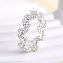 Stylishwe 4.0カラット ホワイトゴールド ペアカット エタニティリング