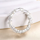 Stylishwe 4.0カラット ホワイトゴールド ペアカット エタニティリング