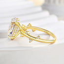 Stylishwe  3.5カラットイエローゴールド オーバルカット婚約指輪