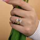 Stylishwe  5.5カラット イエローゴールド エメラルドカット 婚約指輪