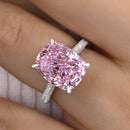 Stylishwe  8.0カラット 豪華  クッションカット ピンクサファイア 婚約指輪