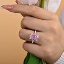 Stylishwe  8.0カラット 豪華  クッションカット ピンクサファイア 婚約指輪