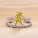 Stylishwe 3.3カラット エレガント イエローストーン ラディアントカット 2連 セットリング