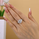 Stylishwe  5.0カラット ホワイトゴールド エメラルドカット 婚約指輪