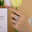 Stylishwe  5.0カラット ホワイトゴールド エメラルドカット 婚約指輪