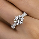 Stylishwe 2.0カラット ラウンドカット モアサナイト 婚約指輪