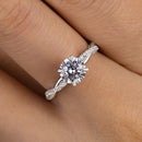 Stylishwe Twisted 1.25 Carat White Gold Round Cut Engagement Ring 