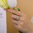 Stylishwe Twisted 1.25 Carat White Gold Round Cut Engagement Ring 