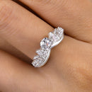 Stylishwe 3.0カラット ホワイトゴールド アッシャーカット エタニティリング