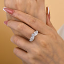 Stylishwe 3.0カラット ホワイトゴールド アッシャーカット エタニティリング