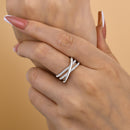 Stylishwe 1.0カラット  3連クロス ラウンドカット エタニティリング